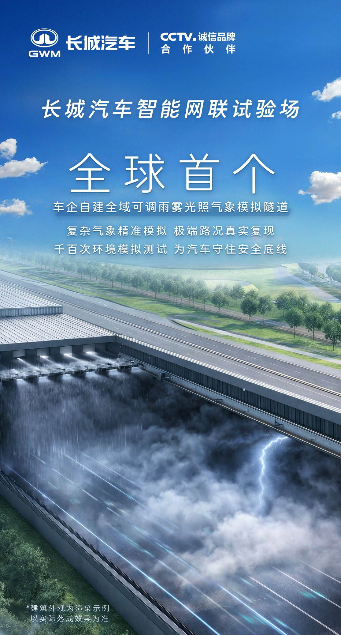 长城汽车将建成全球首个车企气象模拟隧道